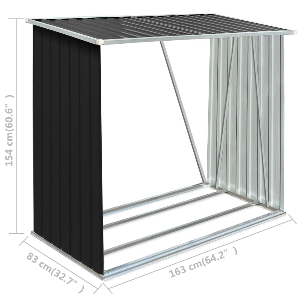 Brennholzlager Verzinkter Stahl 163 X 83 X 154 Cm