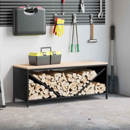 Brennholzregal Mit Holzplatte 100,5X35,5X40 Cm