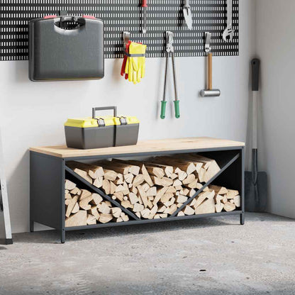 Brennholzregal Mit Holzplatte 100,5X35,5X40 Cm